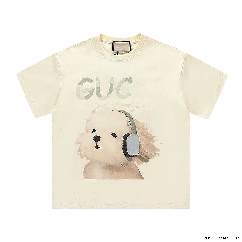 Gucci Puppy Print Casual Off-white T-Shirt