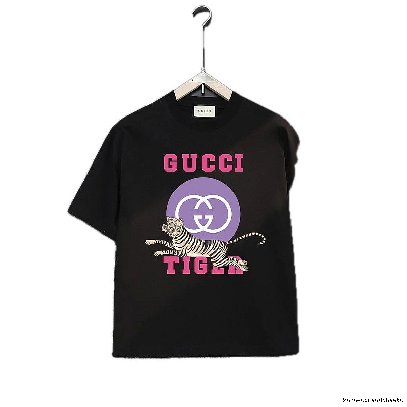 Gucci Tiger Print Trendy Black T-shirt