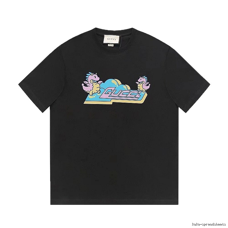 Gucci Year of the Dragon Collection Cartoon Style Black T-Shirt