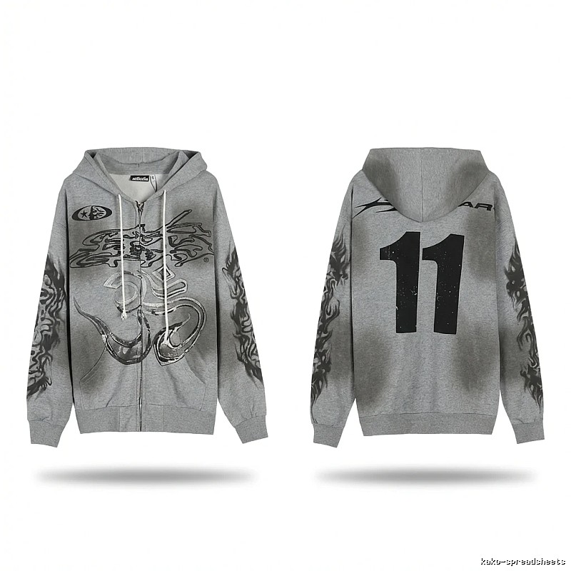 Hellstar Flame Wind Gray Sweatshirt