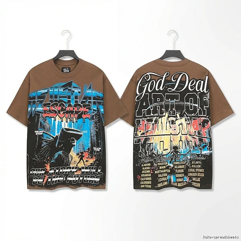 Hellstar Graffiti Style Brown T-shirt