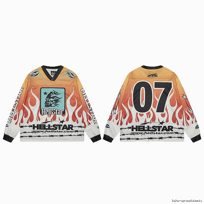 Hellstar Retro Flame Motorcycle Long Sleeve Jersey