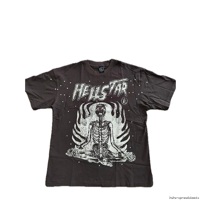 Hellstar Skull Print Dark Style Brown T-Shirt