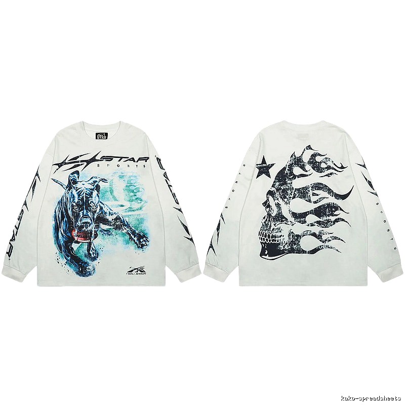 Hellstar Sports Collection Street Style Off-white Long Sleeve T-shirt