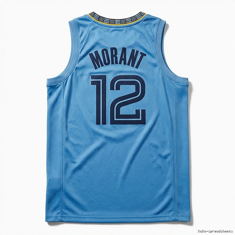 Ja Morant series basketball-style blue jersey