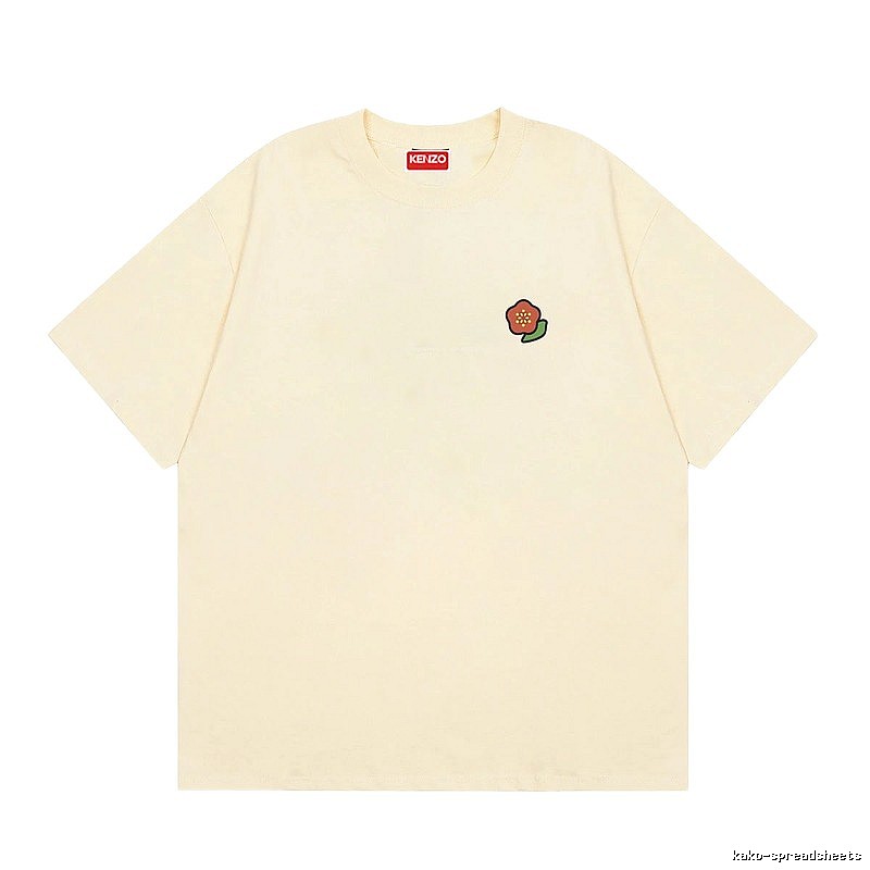 KENZO Embroidered Little Flower Casual Style Off-white T-shirt