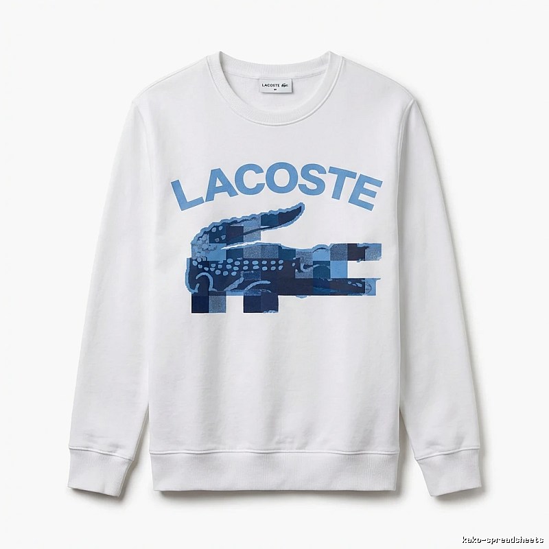Lacoste Blue and White Contrast Fashion Sweatshirt