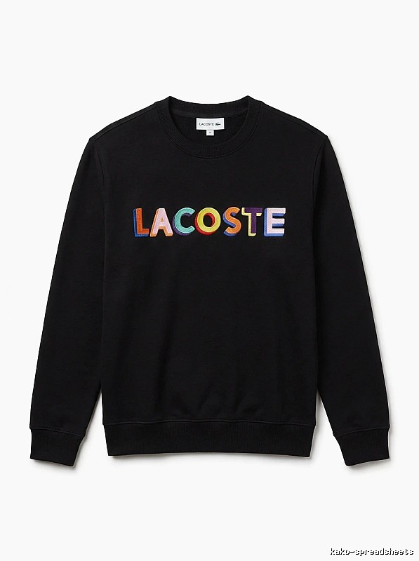 Lacoste Colorful Letter Style Black Sweatshirt