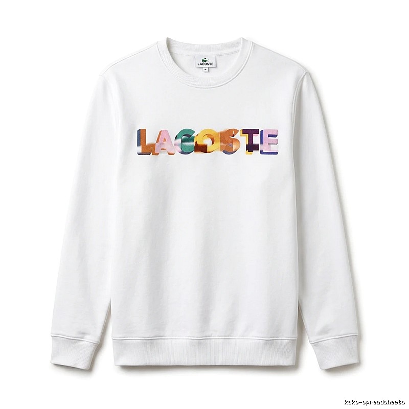 Lacoste Colorful Letter Style White Sweatshirt