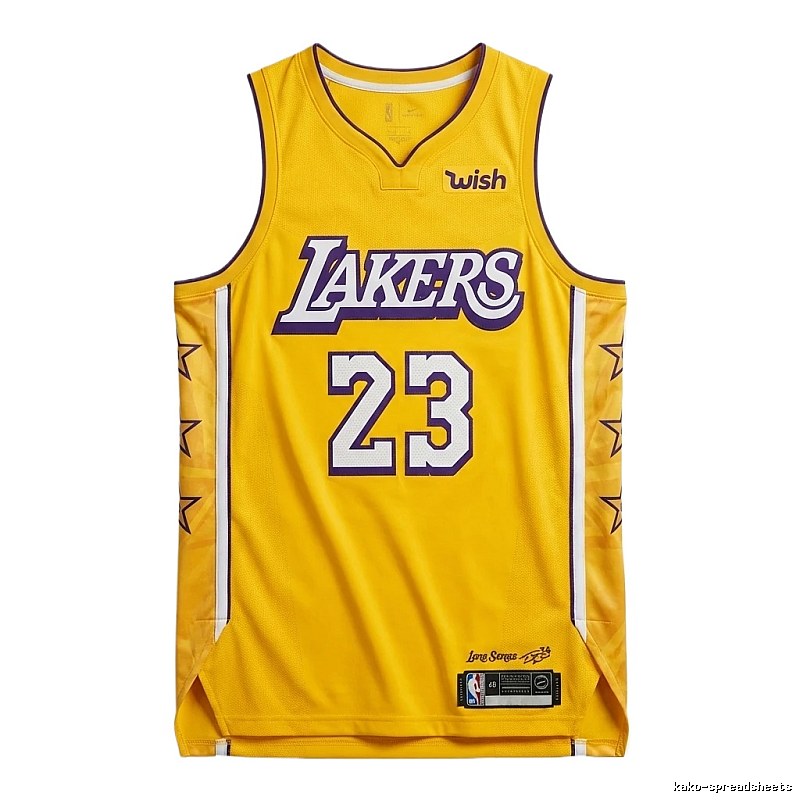 LBJ's No. 23 yellow jersey of the Los Angeles Lakers.