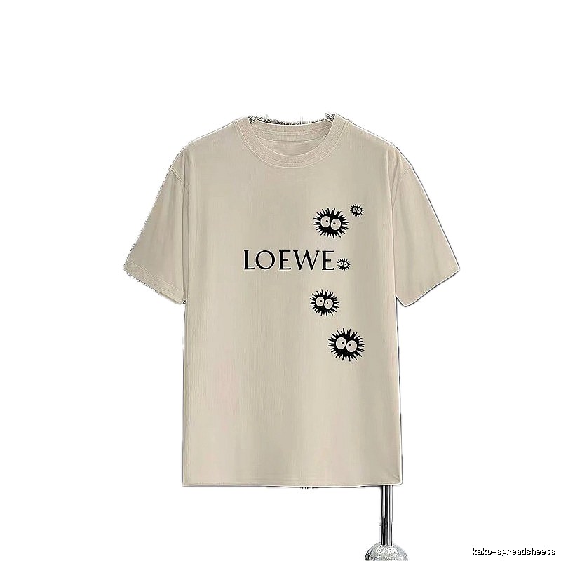 LOEWE x My Neighbor Totoro Collaboration Casual-style Beige Short-sleeve T-shirt