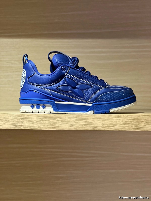 Louis Vuitton Blue Low-top Sneaker with Bright Blue Leather Panels for Streetwear Looks