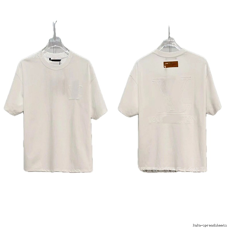 Louis Vuitton Embossed Minimalist Style White Short-sleeve T-shirt