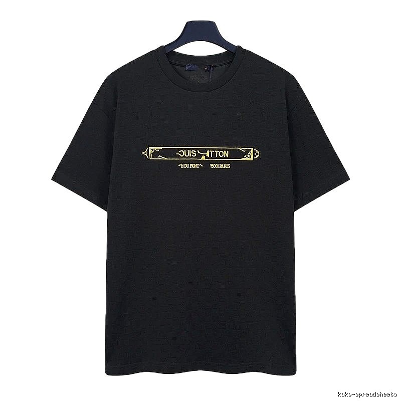 Louis Vuitton Embroidered Trendy-style Black T-Shirt