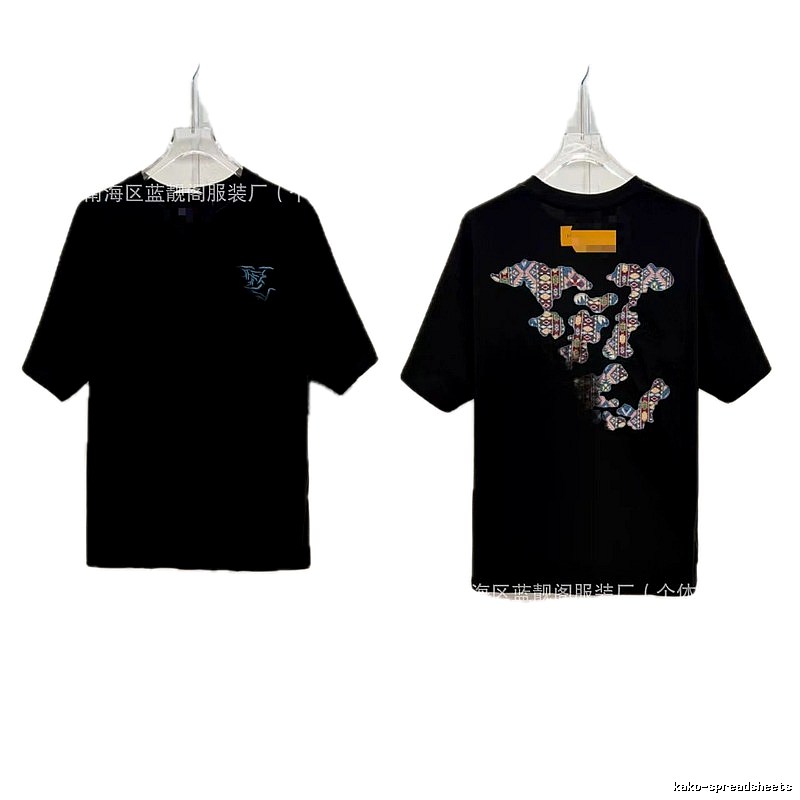 Louis Vuitton Jacquard Vintage-style Black Short-sleeve T-shirt