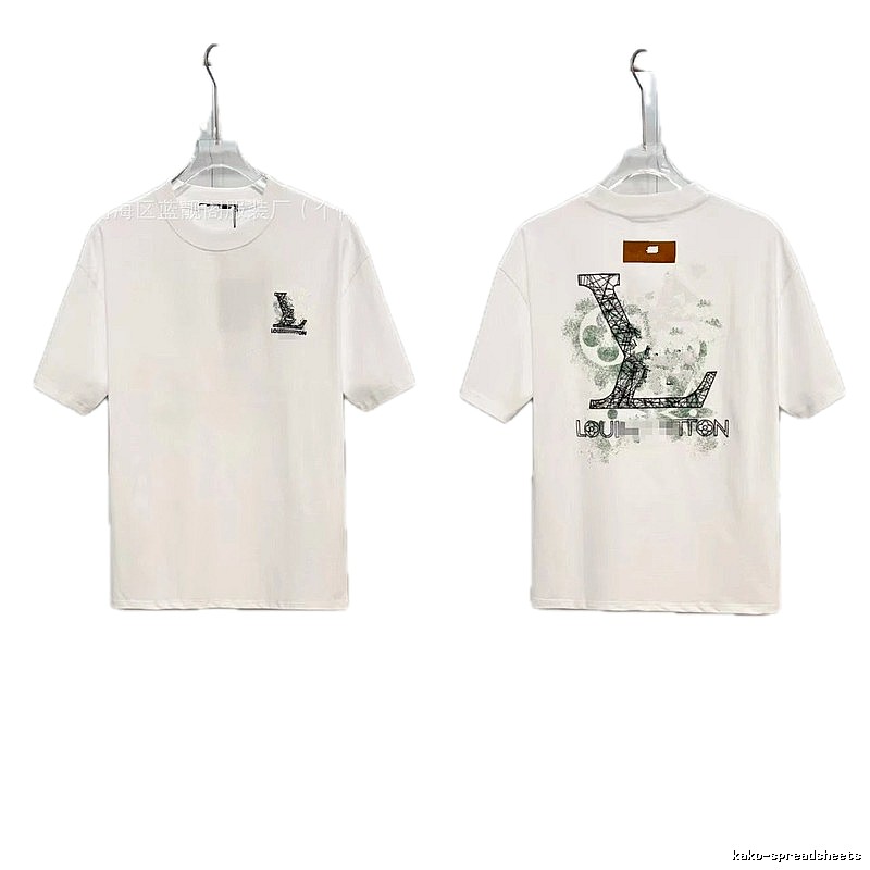 Louis Vuitton Large Print Trendy Style White T-Shirt