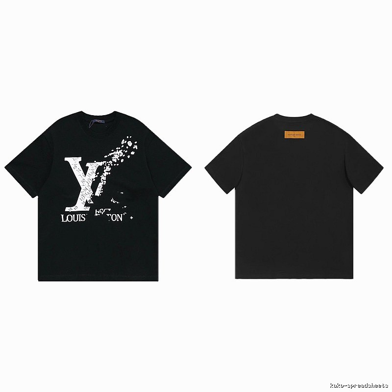 Louis Vuitton LV Printed Streetwear Style Black T-Shirt