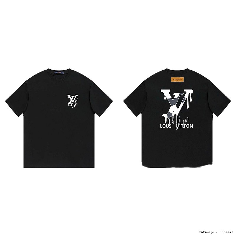 Louis Vuitton Melted Logo Street Style Black Short-sleeve T-shirt