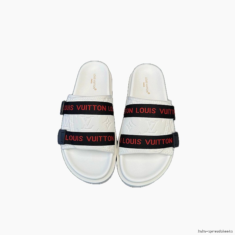 Louis Vuitton Monogram Light Luxury Street Style White Slippers