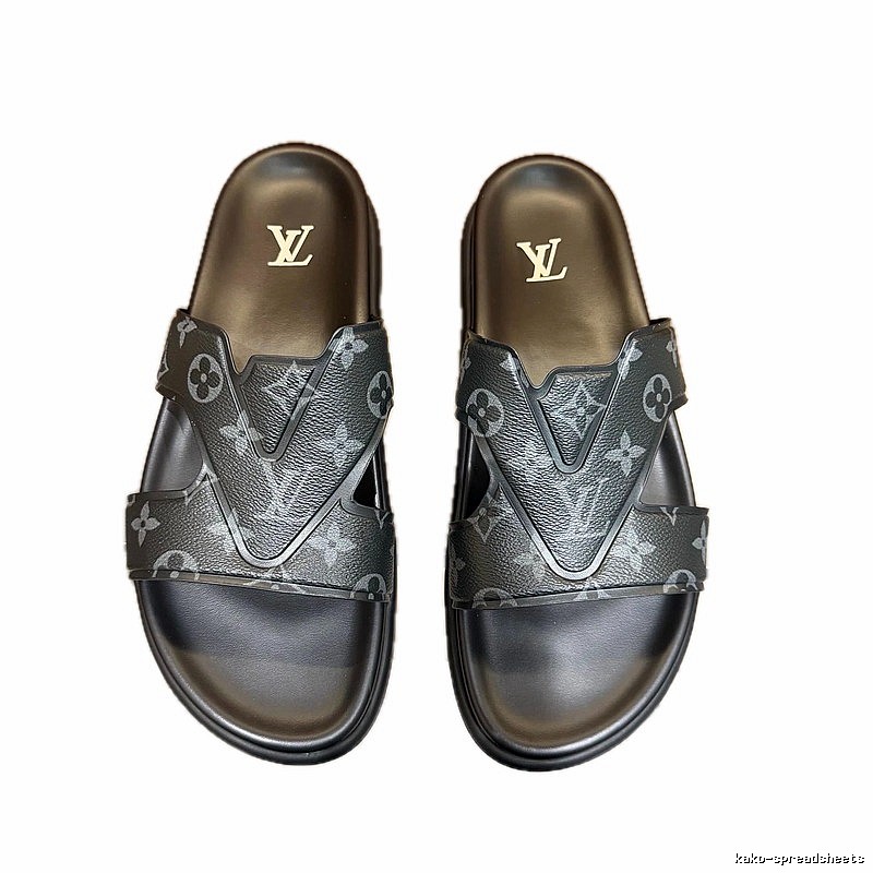 Louis Vuitton Monogram Trendy Style Black Slides