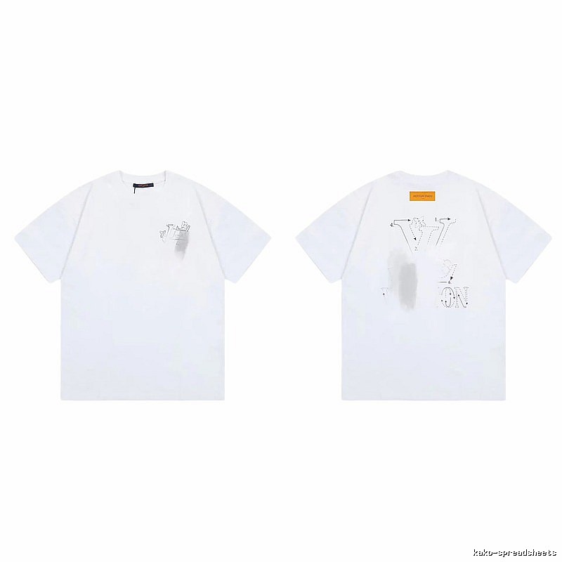 Louis Vuitton Trendy Line-drawing Style White Short-sleeve T-shirt