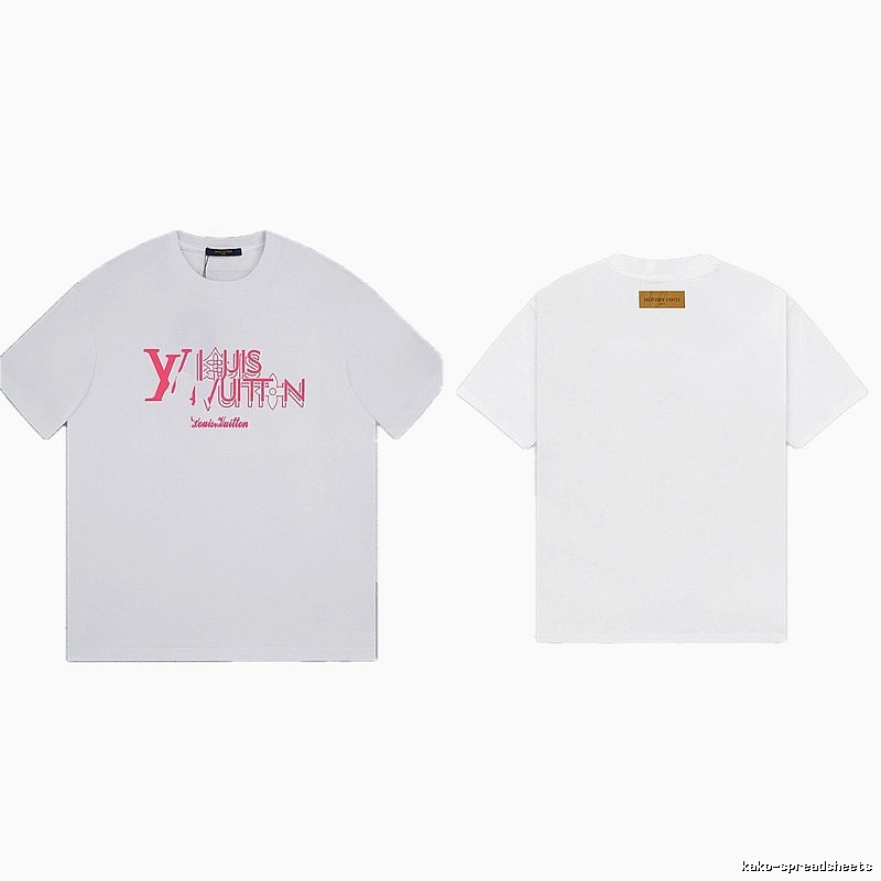 Louis Vuitton Trendy Misaligned Print White T-shirt