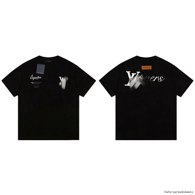 Louis Vuitton Trendy Printed Black Short-sleeve T-shirt