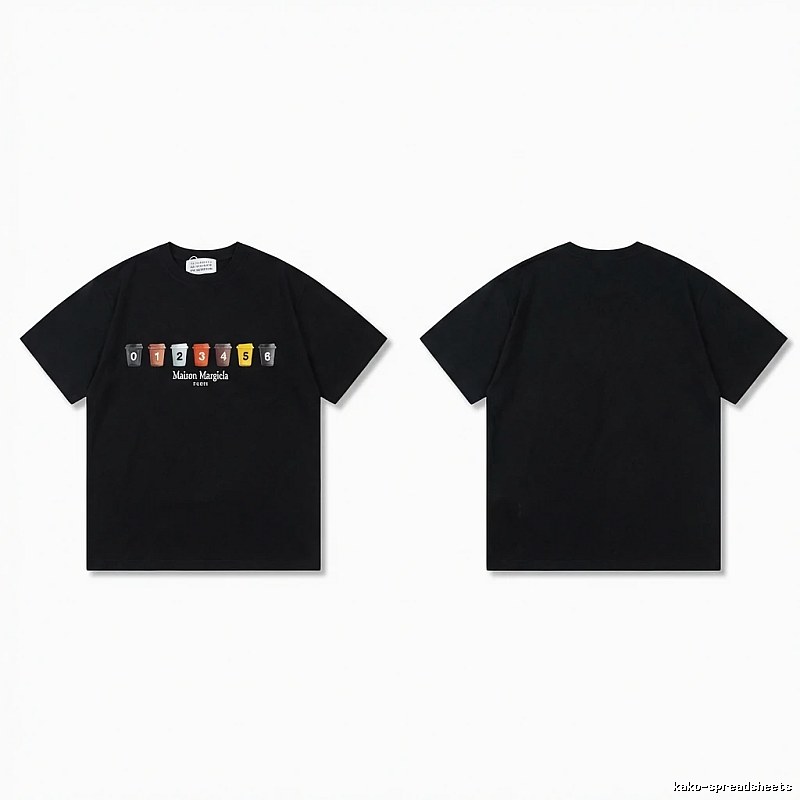 Maison Margiela digital print style black T-shirt