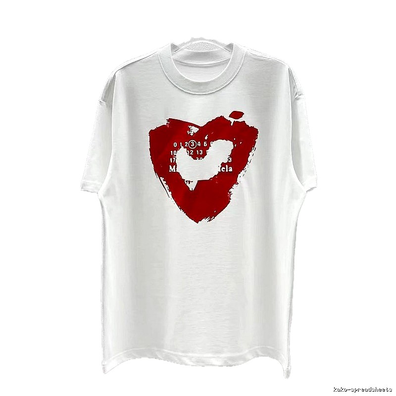 Maison Margiela Number & Heart Street Style White T-Shirt