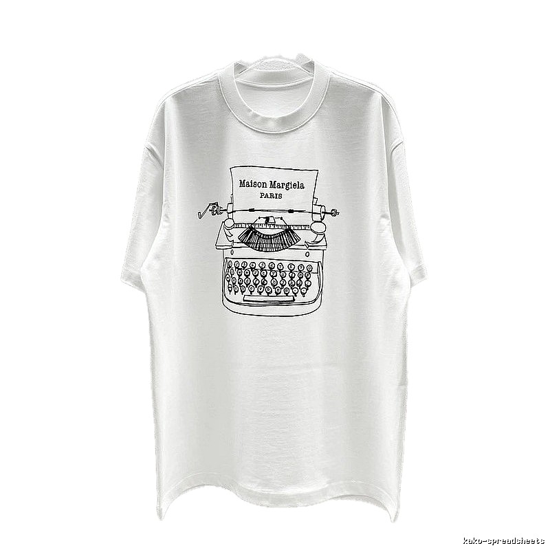 Maison Margiela Vintage Typewriter Style White T-Shirt