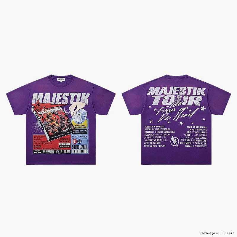 MAJESTIK Tour Vintage Style Purple Short Sleeve T-shirt