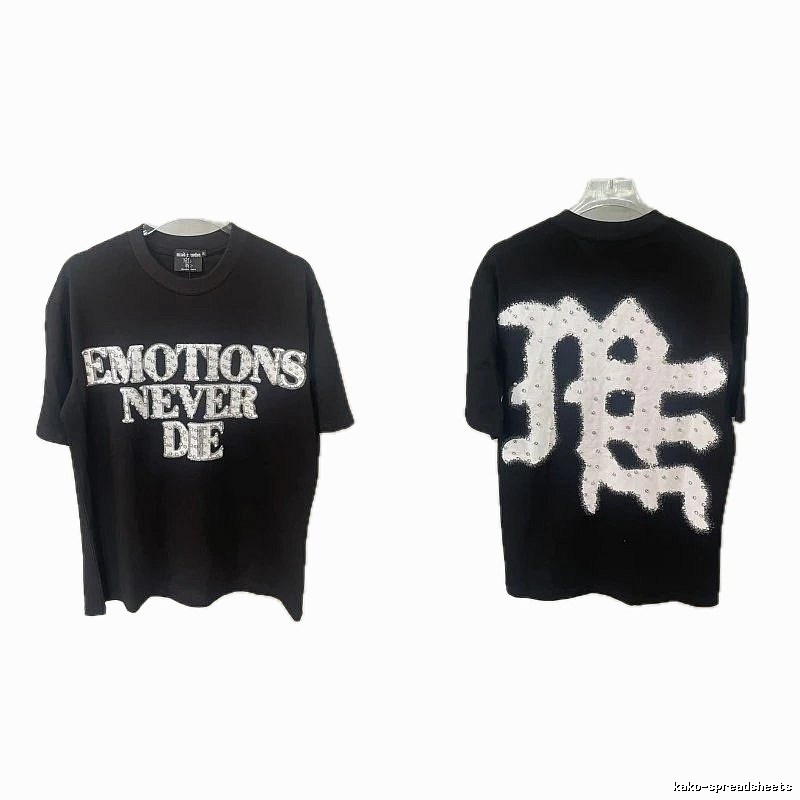 Mixed Emotion Rhinestone Street Style Black Short-sleeve T-shirt