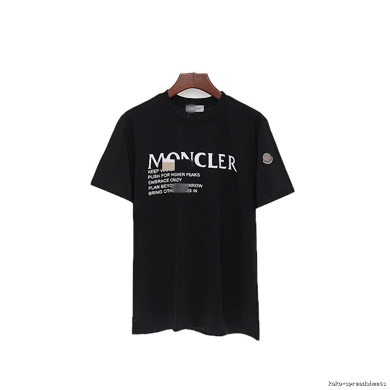 Moncler Alphabet Print Casual Style Black T-shirt
