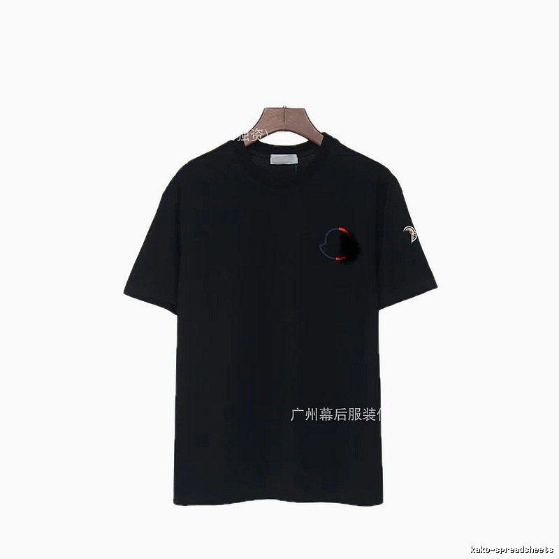 Moncler Embroidered Casual Black Short-sleeve T-shirt