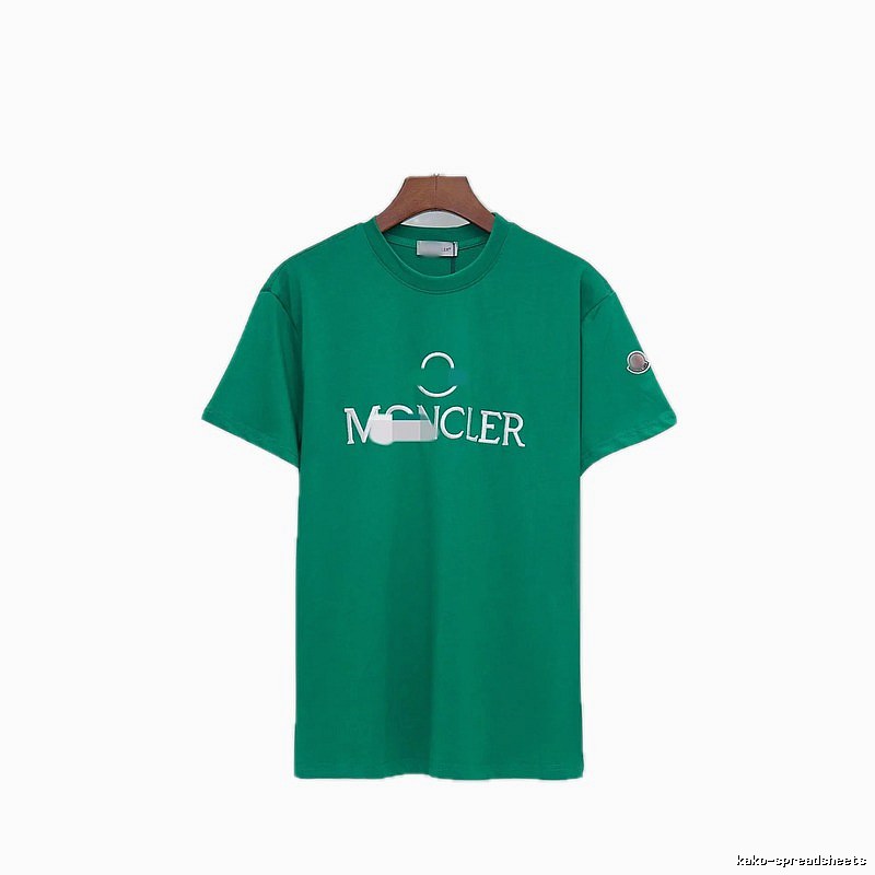 Moncler Embroidered Casual Style Green T-Shirt