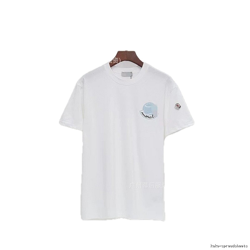 Moncler Embroidered Casual-style White T-Shirt