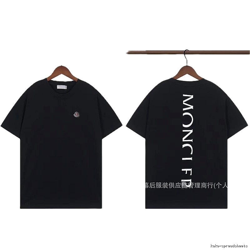 Moncler Letter Print Casual Style Black T-Shirt