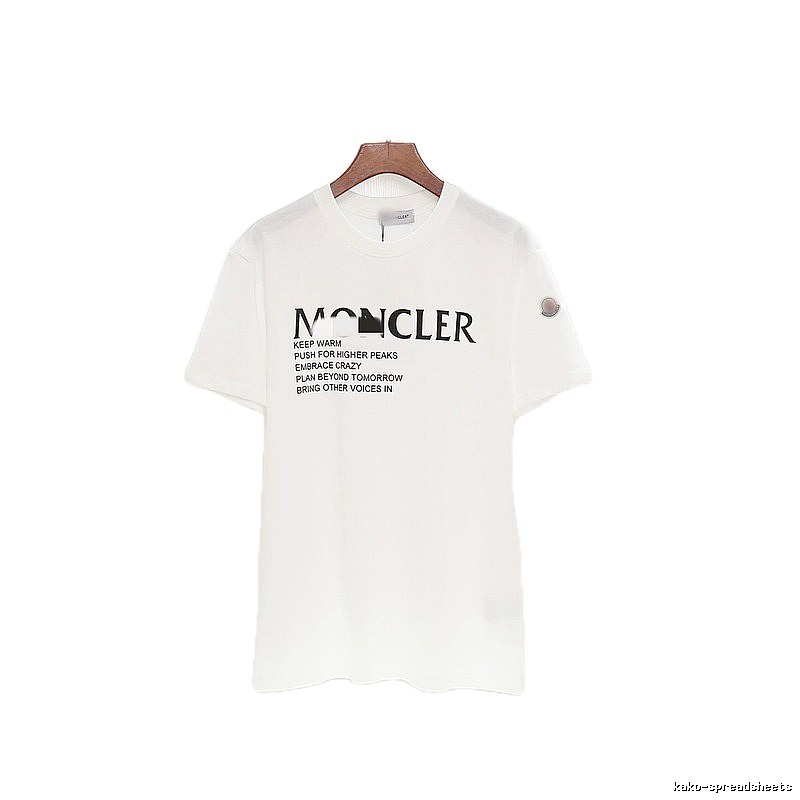 Moncler Letter Print Casual Style White T-Shirt