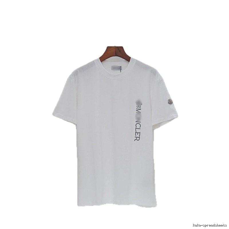 Moncler Letter Print Casual Style White T-Shirt