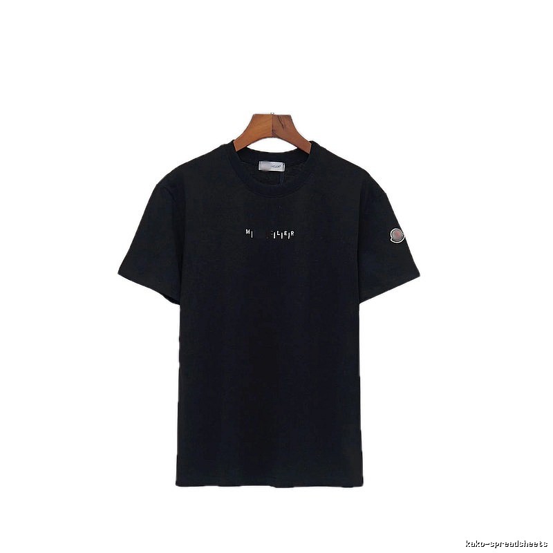 Moncler Letter Print Minimalist Style Black T-Shirt
