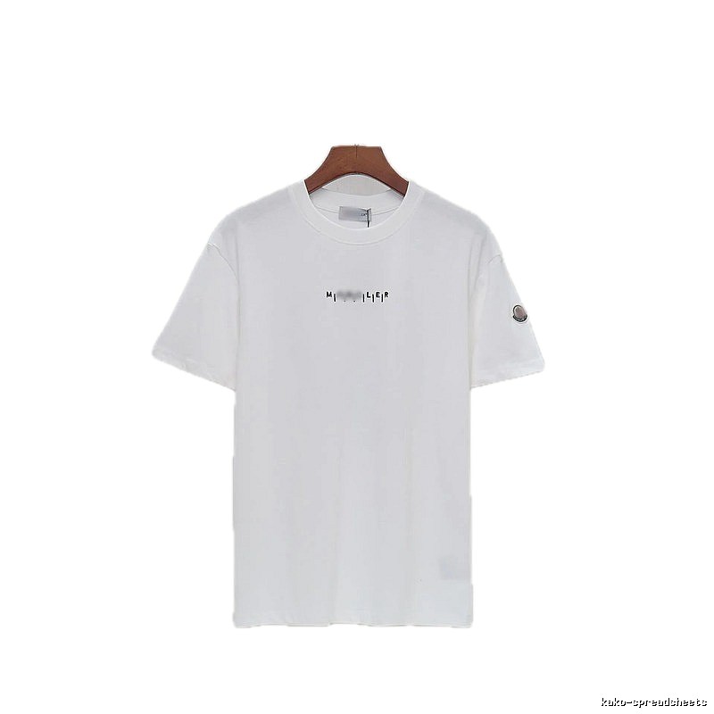 Moncler Letter Print Minimalist Style White T-Shirt