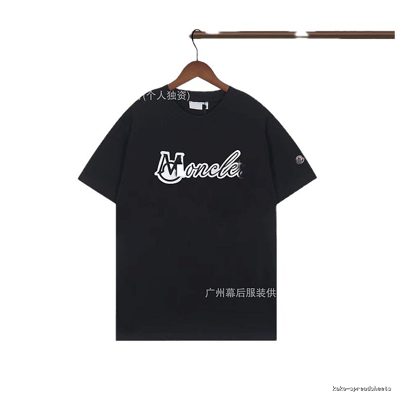 Moncler Printed Collection Streetwear Style Black T-Shirt