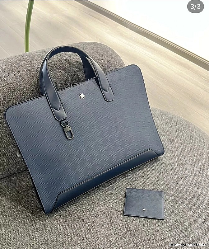 Montblanc Briefcase bag Blue Structured Business Matching