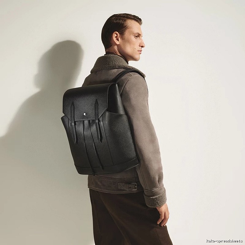 Montblanc Leather backpack Black Structured Flap