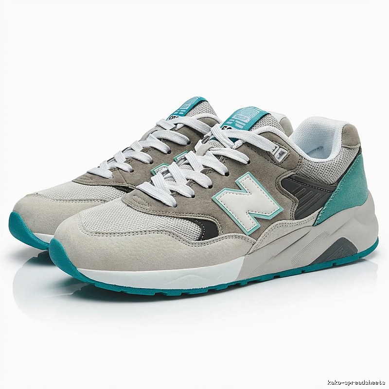 New Balance retro-style gray-green sports shoes