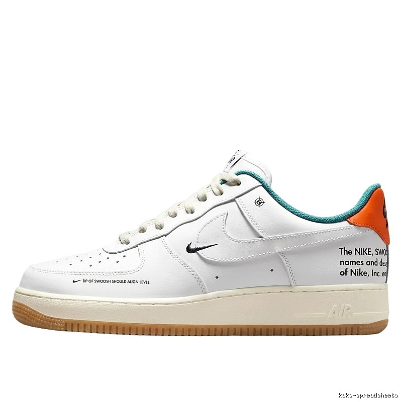 Nike Air Force 1 Simple White and Orange Shoes