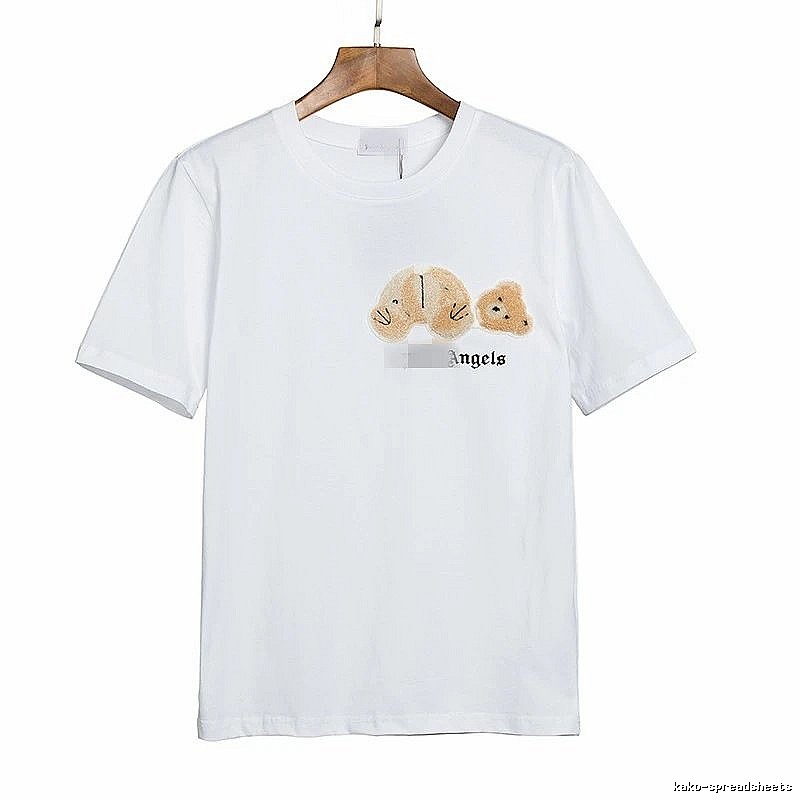 Palm Angels Logo Detail Bear graphic T-shirt White Colorful Bear with Functional Detail