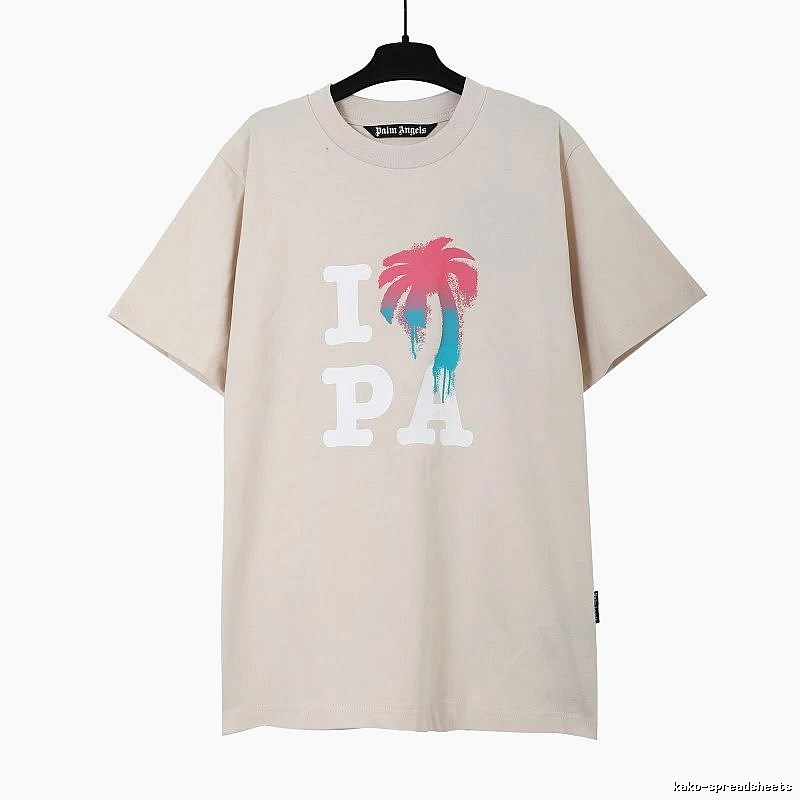 Palm Angels Monogram Logo T-shirt White Palm Tree for Casual Outfits