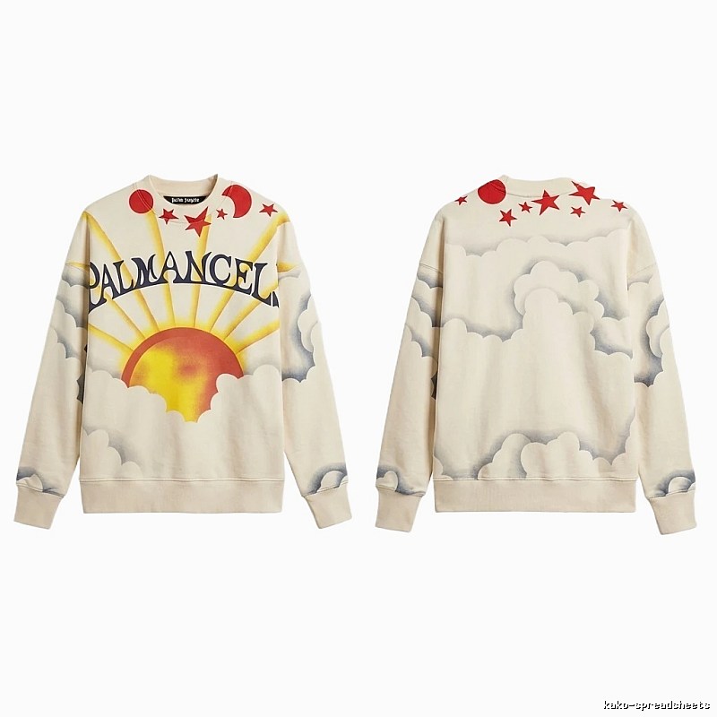 Palm Angels Sun Print Casual Style Sweatshirt