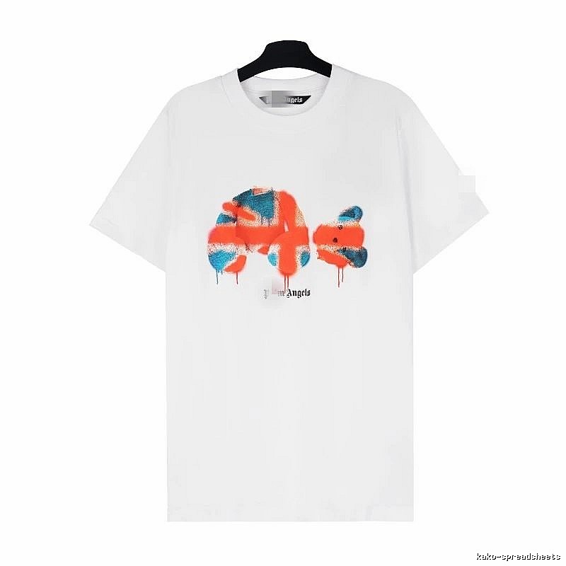 Palm Angels Travel Bear graphic T-shirt White Colorful Bear with Modern Look
